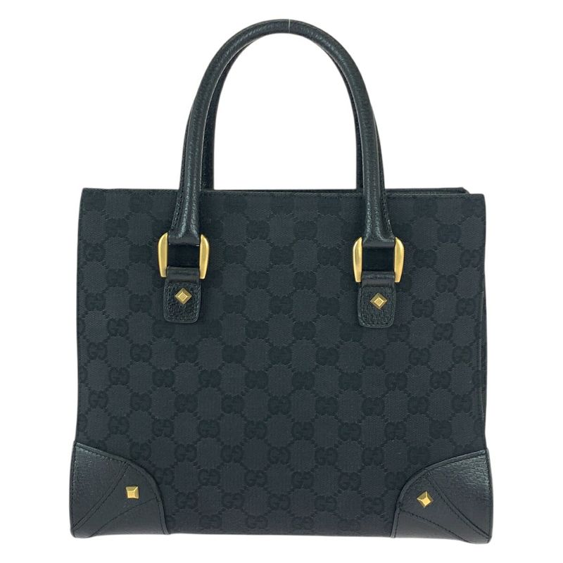 Gucci Gg Canvas Leather Tote Bag